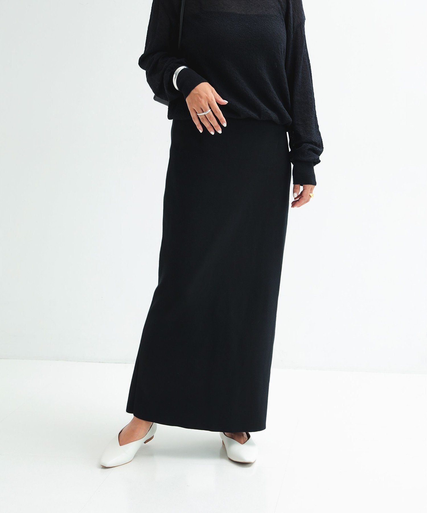 【デミルクス ビームス/Demi-Luxe BEAMS】のシンプル タイト ニットスカート .M インテリア・キッズ・メンズ・レディースファッション・服の通販 founy(ファニー) 　ファッション　Fashion　レディースファッション　Fashion for Women　スカート　Skirts　キャミソール　Camisole, Spaghetti Strap Top　シンプル　Simple, Minimal　ジャケット　Jacket, Outerwear　ストレッチ　Stretch, Stretchy Fabric　セットアップ　Set-Up, Coordinated Outfit　タイトスカート　Pencil Skirt, Tight Skirt　ミラノリブ　Milano Rib, Milano Stitch　おすすめ　Recommended / Our Picks　エレガント 上品　Elegant　BLACK|ID: prp329100004687134 ipo3291000000034060892