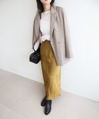 【ルクールブラン/le.coeur blanc】の《手洗い可能》マットサテンナロースカート キャメル|ID: prp329100004687140 ipo3291000000033845892