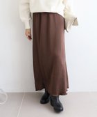 【ルクールブラン/le.coeur blanc】の《手洗い可能》マットサテンナロースカート ブラウン|ID: prp329100004687140 ipo3291000000033845894