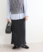 【ルクールブラン/le.coeur blanc】の《手洗い可能》マットサテンナロースカート ブラック|ID: prp329100004687140 ipo3291000000033845896