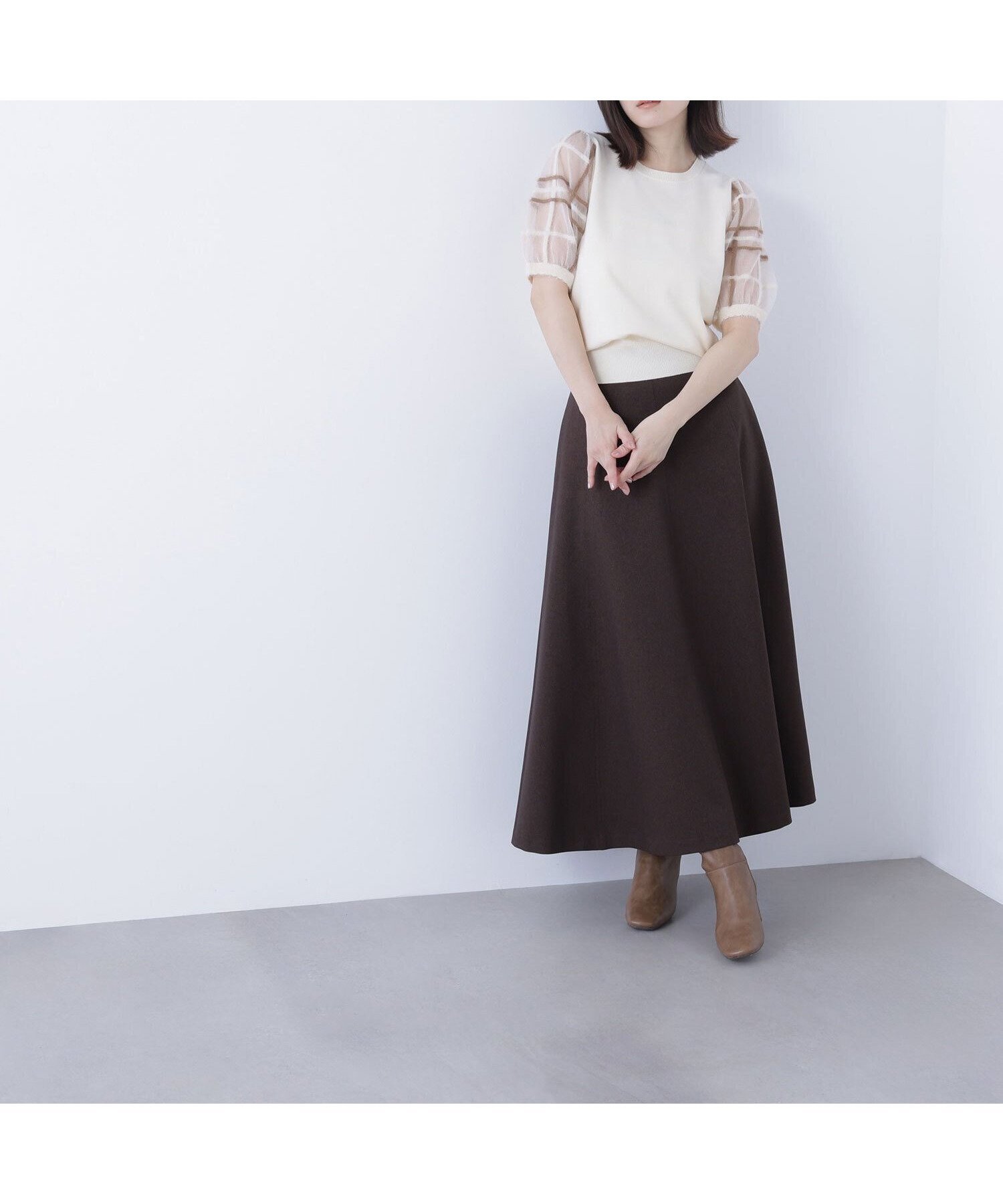 【ナチュラル ビューティー ベーシック/NATURAL BEAUTY BASIC】のウーリッシュカルゼシリーズ フレアスカート インテリア・キッズ・メンズ・レディースファッション・服の通販 founy(ファニー) 　ファッション　Fashion　レディースファッション　Fashion for Women　スカート　Skirts　Aライン・フレアスカート　A-Line & Flared Skirts　フレア　Flare, Flared　ポケット　Pocket, Pocket Detail　ロング　Long, Long-Length　エレガント 上品　Elegant　洗える　Machine Washable　ダークブラウン1|ID: prp329100004687179 ipo3291000000034658711