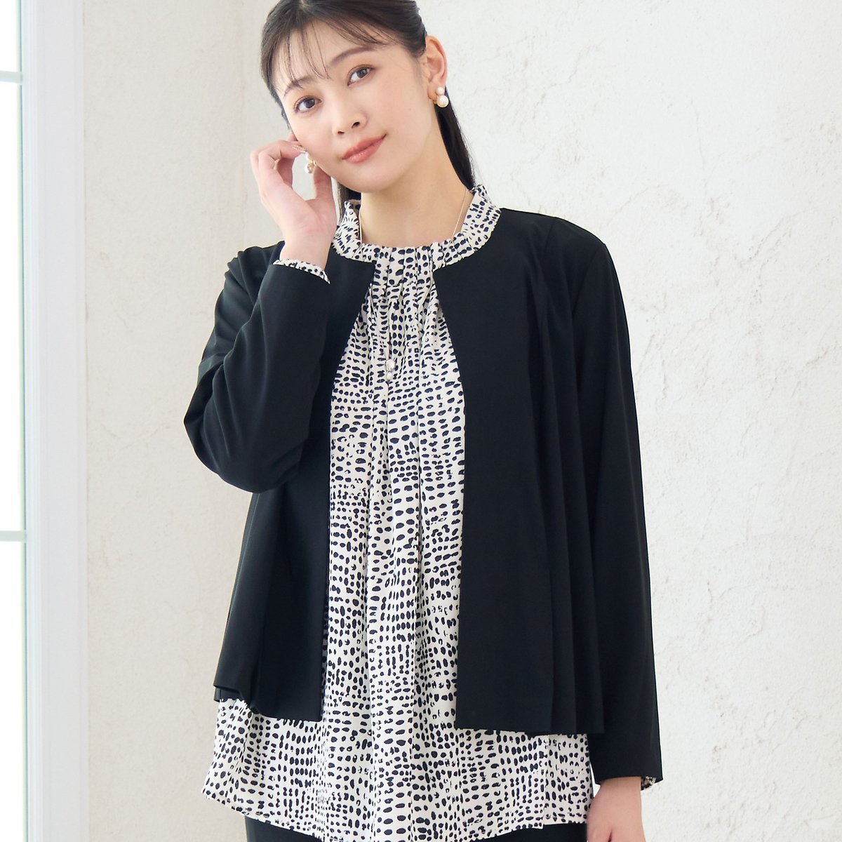 【ミゼール/MISSEL】の【洗える・セットアップ可能・3L/4Lサイズあり】漆黒ノーカラージャケット 人気、トレンドファッション・服の通販 founy(ファニー) 　ファッション　Fashion　レディースファッション　Fashion for Women　アウター　Coat / Outerwear Collection　レディースジャケット・軽アウター　Jackets　ノーカラージャケット / シンプル上品コーデ　Collarless Jackets　ジャケット　Jacket, Outerwear　ストレッチ　Stretch, Stretchy Fabric　セットアップ　Set-Up, Coordinated Outfit　フォーマル　Formal, Dressy　洗える　Machine Washable　 other-1|ID: prp329100004687202 ipo3291000000033846363