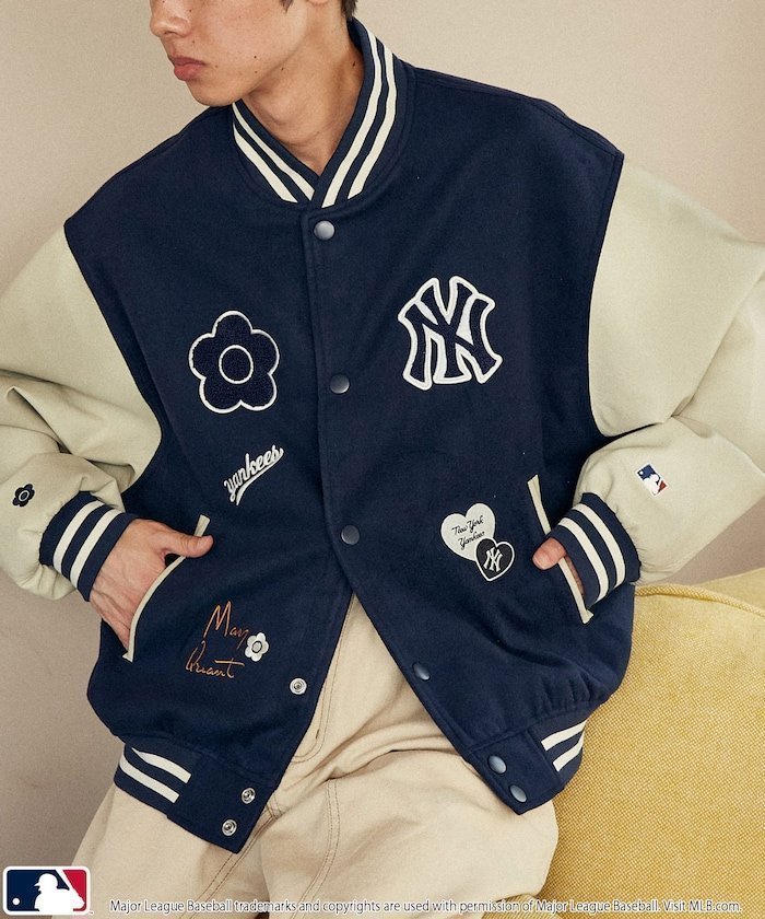 【フリークスストア/FREAK'S STORE】のMLB×MARY QUANT PATCH STUDIUM JACKET/パッチスタジアムジャケット /マリークワント 25FW インテリア・キッズ・メンズ・レディースファッション・服の通販 founy(ファニー) 　ファッション　Fashion　レディースファッション　Fashion for Women　アウター　Coat / Outerwear Collection　レディースジャケット・軽アウター　Jackets　クラシカル　Classical, Vintage-Inspired　コラボ　Collaboration, Collab　コレクション　Collection, Seasonal Line　スペシャル　Special, Limited Edition　スリーブ　Sleeve, Long Sleeve / Short Sleeve　トレンド　Trend, Trending Now　ミニスカート　Mini Skirt, Short Skirt　モチーフ　Motif, Design Theme　リアル　Real, Realistic　ロンドン　London Style, British Inspired　A/W・秋冬　Autumn/Winter　冬　Winter / This Winter　ネイビー|ID: prp329100004687216 ipo3291000000033846430