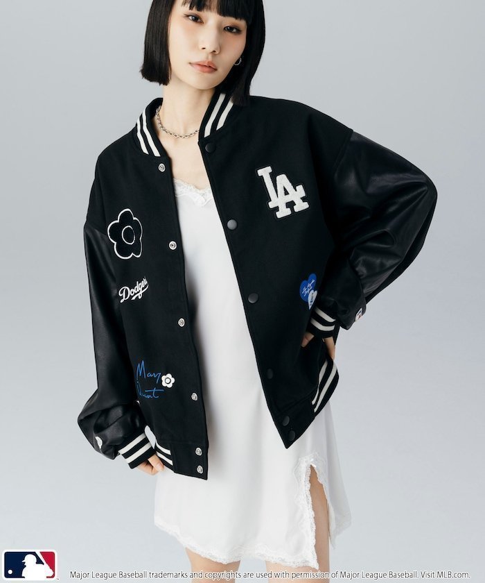 【フリークスストア/FREAK'S STORE】のMLB×MARY QUANT PATCH STUDIUM JACKET/パッチスタジアムジャケット /マリークワント 25AW インテリア・キッズ・メンズ・レディースファッション・服の通販 founy(ファニー) ファッション Fashion レディースファッション Fashion for Women アウター Coat / Outerwear Collection レディースジャケット・軽アウター Jackets クラシカル Classical, Vintage-Inspired コラボ Collaboration, Collab コレクション Collection, Seasonal Line スペシャル Special, Limited Edition スリーブ Sleeve, Long Sleeve / Short Sleeve トレンド Trend, Trending Now ミニスカート Mini Skirt, Short Skirt モチーフ Motif, Design Theme リアル Real, Realistic ロンドン London Style, British Inspired A/W・秋冬 Autumn/Winter 冬 Winter / This Winter 2025年 2025 2025-2026秋冬・A/W Autumn/Winter 2025–26 AW25–26 ブラック|ID: prp329100004687216 ipo3291000000034789633
