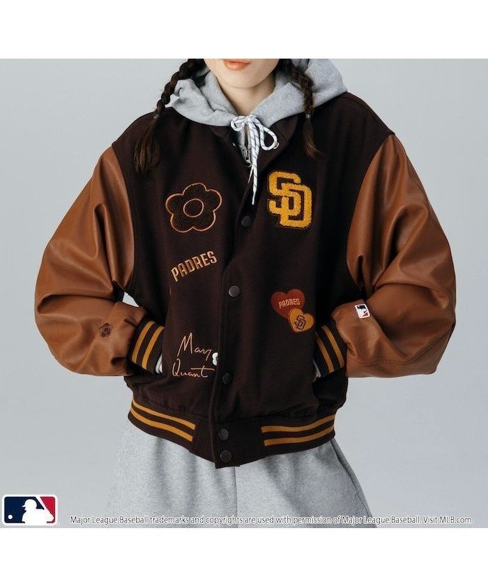【フリークスストア/FREAK'S STORE】のMLB×MARY QUANT PATCH STUDIUM JACKET/パッチスタジアムジャケット /マリークワント 25AW インテリア・キッズ・メンズ・レディースファッション・服の通販 founy(ファニー) ファッション Fashion レディースファッション Fashion for Women アウター Coat / Outerwear Collection レディースジャケット・軽アウター Jackets クラシカル Classical, Vintage-Inspired コラボ Collaboration, Collab コレクション Collection, Seasonal Line スペシャル Special, Limited Edition スリーブ Sleeve, Long Sleeve / Short Sleeve トレンド Trend, Trending Now ミニスカート Mini Skirt, Short Skirt モチーフ Motif, Design Theme リアル Real, Realistic ロンドン London Style, British Inspired A/W・秋冬 Autumn/Winter 冬 Winter / This Winter 2025年 2025 2025-2026秋冬・A/W Autumn/Winter 2025–26 AW25–26 ブラウン|ID: prp329100004687216 ipo3291000000034789634