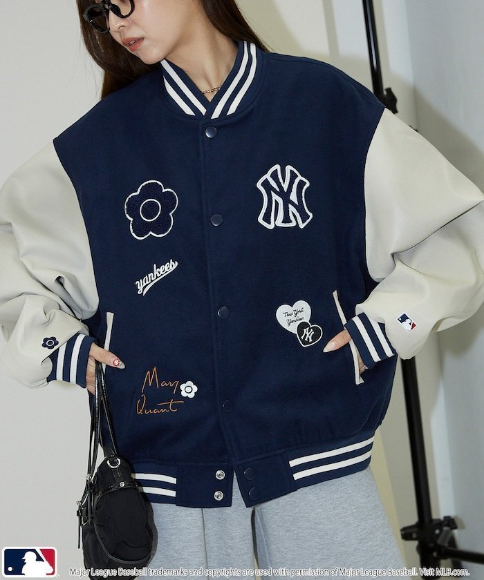 【フリークスストア/FREAK'S STORE】のMLB×MARY QUANT PATCH STUDIUM JACKET/パッチスタジアムジャケット /マリークワント 25AW インテリア・キッズ・メンズ・レディースファッション・服の通販 founy(ファニー) ファッション Fashion レディースファッション Fashion for Women アウター Coat / Outerwear Collection レディースジャケット・軽アウター Jackets クラシカル Classical, Vintage-Inspired コラボ Collaboration, Collab コレクション Collection, Seasonal Line スペシャル Special, Limited Edition スリーブ Sleeve, Long Sleeve / Short Sleeve トレンド Trend, Trending Now ミニスカート Mini Skirt, Short Skirt モチーフ Motif, Design Theme リアル Real, Realistic ロンドン London Style, British Inspired A/W・秋冬 Autumn/Winter 冬 Winter / This Winter 2025年 2025 2025-2026秋冬・A/W Autumn/Winter 2025–26 AW25–26 ネイビー|ID: prp329100004687216 ipo3291000000034789635
