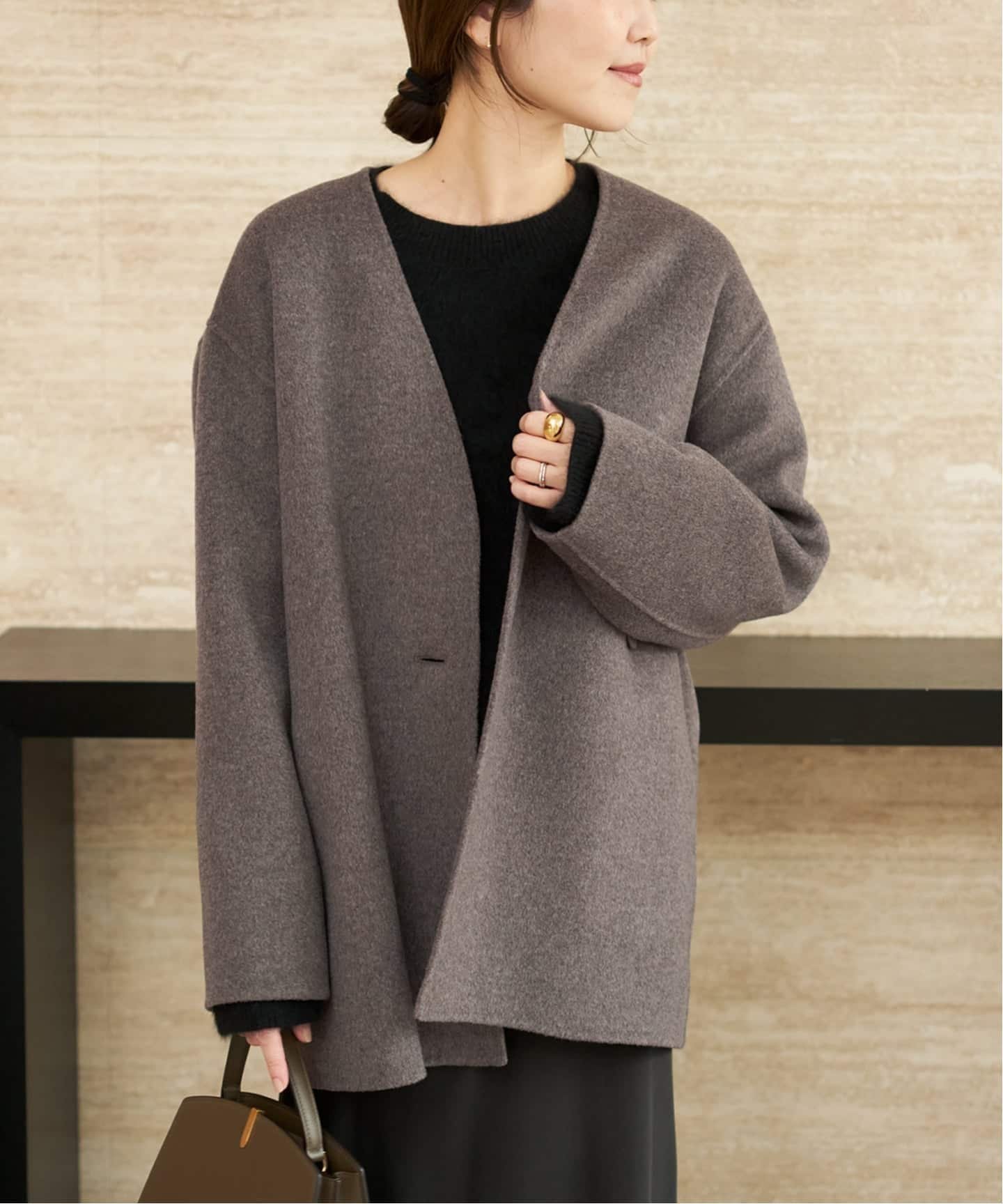 【プラージュ/Plage】のHAMILTON Cardigan コート インテリア・キッズ・メンズ・レディースファッション・服の通販 founy(ファニー) ファッション Fashion レディースファッション Fashion for Women インナー Innerwear カーディガン Cardigan, Knitwear シンプル Simple, Minimal グレー|ID: prp329100004687252 ipo3291000000034577964