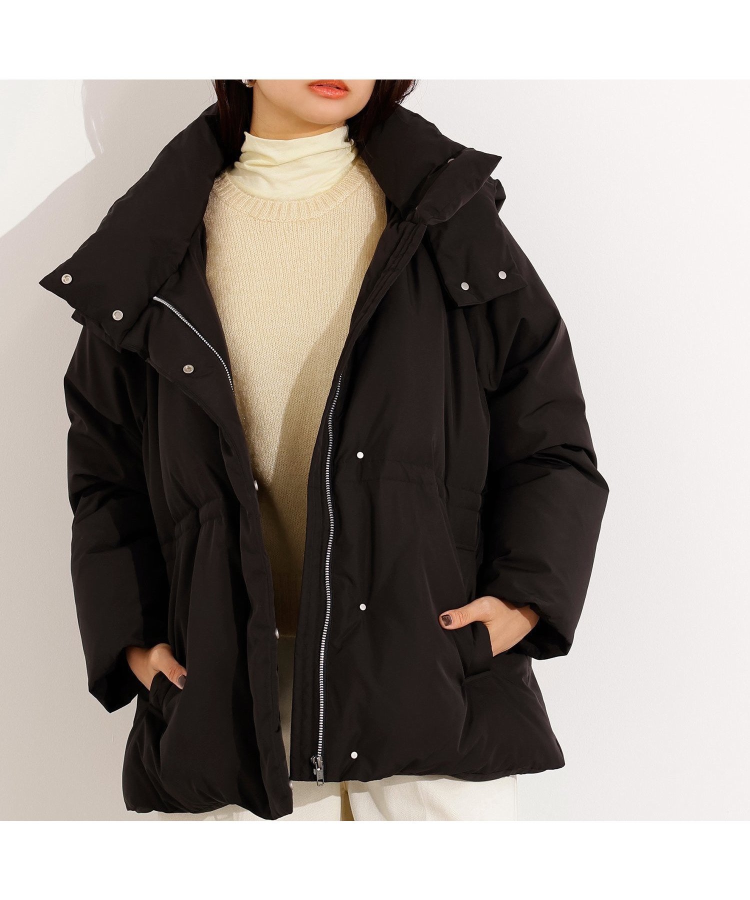 【エヌ ナチュラルビューティーベーシック/N.Natural Beauty basic】のフーデットミドルダウン インテリア・キッズ・メンズ・レディースファッション・服の通販 founy(ファニー) 　ファッション　Fashion　レディースファッション　Fashion for Women　ダウン　Down, Puffer　ベーシック　Basic, Essential　ミドル　Middle Length, Mid Height　エレガント 上品　Elegant　ビジネス 仕事 通勤　Business / Work / Commuting　ブラック|ID: prp329100004687262 ipo3291000000033846845