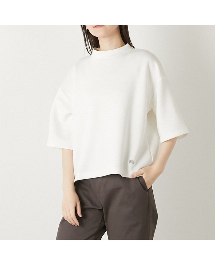 【メルローズ クレール/MELROSE claire】のモックネック5分袖プルオーバー インテリア・キッズ・メンズ・レディースファッション・服の通販 founy(ファニー) https://founy.com/ ファッション Fashion レディースファッション Fashion for Women トップス・カットソー Cut & Sew Tops カジュアルプルオーバー・ニットトップス Pullovers & Knit Tops / Casual Pullovers インナー Innerwear カットソー Cut and Sewn Top フロント Front, Front Design モックネック Mock Neck, Short Turtleneck |ID: prp329100004687274 ipo3291000000033846930
