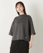 【メルローズ クレール/MELROSE claire】のモックネック5分袖プルオーバー チャコールグレー|ID: prp329100004687274 ipo3291000000033846934