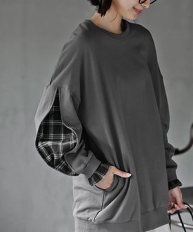 【アールピーエス/rps】の袖布帛切替裏毛チュニック 人気、トレンドファッション・服の通販 founy(ファニー) ファッション Fashion レディースファッション Fashion for Women トップス・カットソー Cut & Sew Tops スウェット / スエット Sweatshirt, Sweatwear チュニック Tunic, Long Top ミックス Mix, Mixed Style 再入荷 Restock / Back in Stock 切替 Switching, Contrast Panel |ID:prp329100004687275