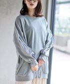 【アールピーエス/rps】の袖布帛切替裏毛チュニック サックス|ID: prp329100004687275 ipo3291000000033846942