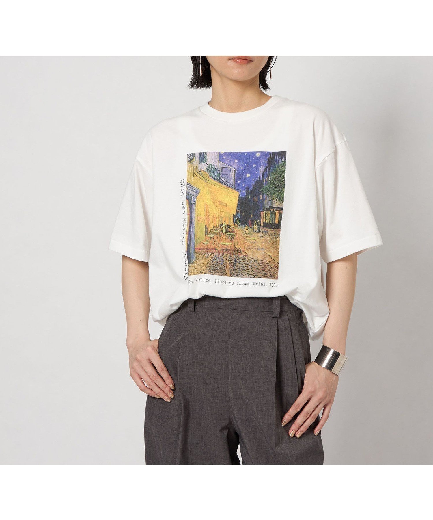 【シテン/CITEN】のCITEN ファインアートハーフスリーブT インテリア・キッズ・メンズ・レディースファッション・服の通販 founy(ファニー) 　ファッション　Fashion　レディースファッション　Fashion for Women　カットソー　Cut and Sewn Top　カーディガン　Cardigan, Knitwear　グラフィック　Graphic, Graphic Design　シンプル　Simple, Minimal　スリーブ　Sleeve, Long Sleeve / Short Sleeve　トレンド　Trend, Trending Now　ハーフ　Half, Half-Length　ビスチェ　Bustier, Corset Top　フィット　Fit, Slim Fit　フランス　France, French　プリント　Print, Printed Pattern　ベスト　Vest, Waistcoat　半袖　Short Sleeve, Half Sleeve　モダン　Modern, Contemporary　ルーズ　Loose, Oversized　A/W・秋冬　Autumn/Winter　夏　Summer　ROYAL|ID: prp329100004687276 ipo3291000000033846951