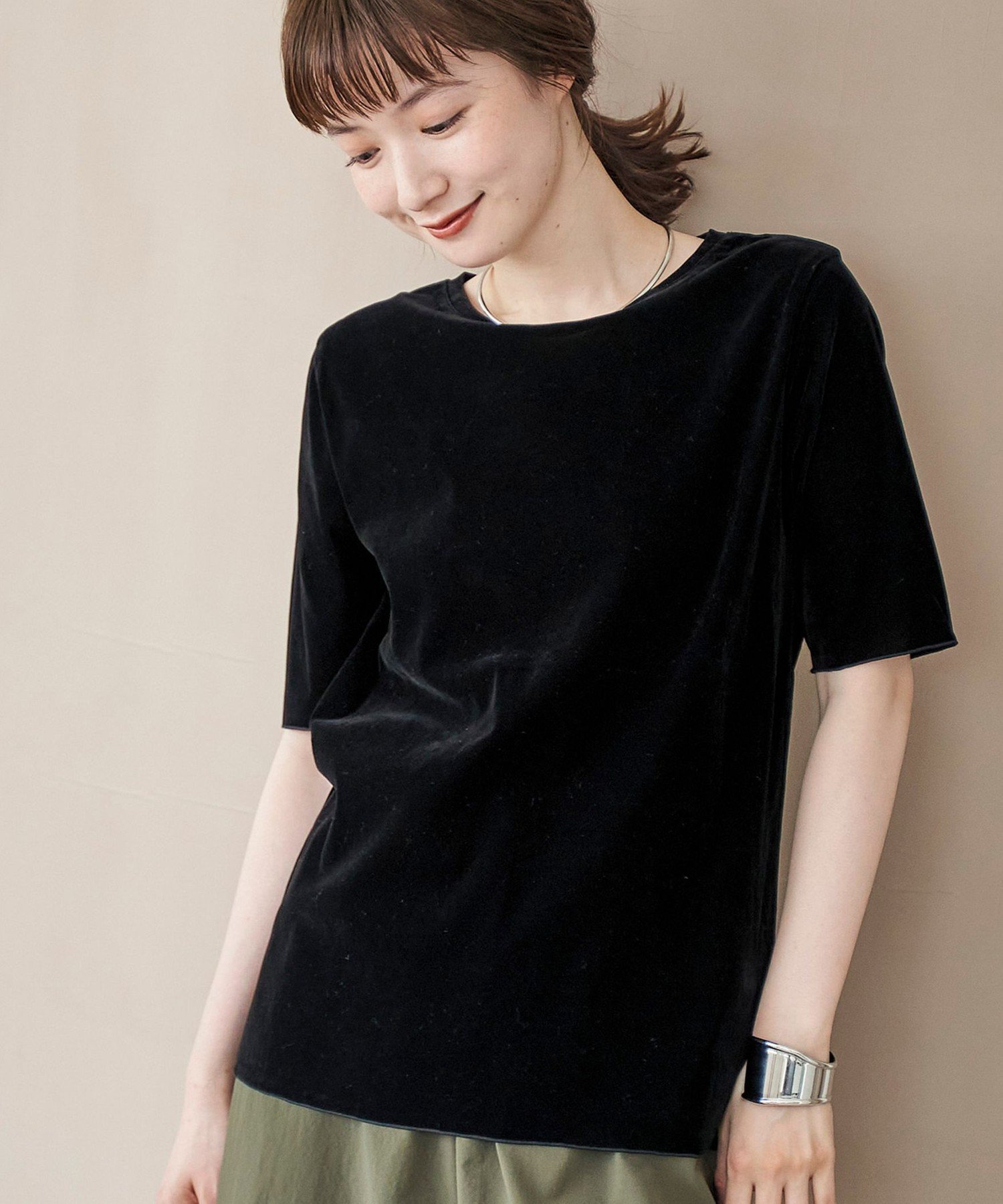 【コーエン/COEN】のシアーベロアハーフスリーブTシャツ インテリア・キッズ・メンズ・レディースファッション・服の通販 founy(ファニー) 　ファッション　Fashion　レディースファッション　Fashion for Women　トップス・カットソー　Cut & Sew Tops　シャツ・ブラウス・オフィスカジュアル　Elegant Blouses & Button-Ups　ロングTシャツ・Tシャツ　Longline T-Shirts & Tees　ベロアトップス　Velour Tops / Velvet-Look Items　インナー　Innerwear　カットソー　Cut and Sewn Top　シアー　Sheer, See-Through　シンプル　Simple, Minimal　トレンド　Trend, Trending Now　ベロア　Velour, Soft Velvet　半袖　Short Sleeve, Half Sleeve　おすすめ　Recommended / Our Picks　BLACK|ID: prp329100004687287 ipo3291000000033975254