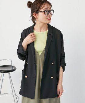 【ルクールブラン/le.coeur blanc】のメッシュダブルブレストジャケット 人気、トレンドファッション・服の通販 founy(ファニー) ファッション Fashion レディースファッション Fashion for Women アウター Coat / Outerwear Collection レディースジャケット・軽アウター Jackets おすすめ Recommended / Our Picks シアー Sheer, See-Through ジャケット Jacket, Outerwear ダブル Double, Double-Breasted デニム Denim, Jeans Material メッシュ Mesh, Net Fabric エレガント 上品 Elegant |ID:prp329100004687321