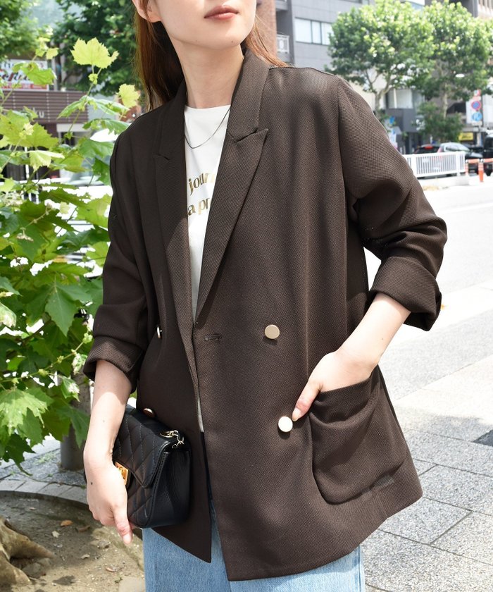 【ルクールブラン/le.coeur blanc】のメッシュダブルブレストジャケット インテリア・キッズ・メンズ・レディースファッション・服の通販 founy(ファニー) https://founy.com/ ファッション Fashion レディースファッション Fashion for Women アウター Coat / Outerwear Collection レディースジャケット・軽アウター Jackets ウェーブ Wavy Pattern 秋 Autumn カーディガン Cardigan, Knitwear シアー Sheer, See-Through ジャケット Jacket, Outerwear ダブル Double, Double-Breasted デニム Denim, Jeans Material ボックス Boxy, Box Shape メッシュ Mesh, Net Fabric おすすめ Recommended / Our Picks 夏 Summer エレガント 上品 Elegant |ID: prp329100004687321 ipo3291000000033893201