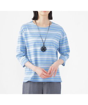 【トランスワーク/TRANS WORK】の【ウォッシャブル】ジャカードボーダーシルケット プルオーバー 人気、トレンドファッション・服の通販 founy(ファニー) ファッション Fashion レディースファッション Fashion for Women トップス・カットソー Cut & Sew Tops カジュアルプルオーバー・ニットトップス Pullovers & Knit Tops / Casual Pullovers ウォッシャブル Machine Washable カットソー Cut and Sewn Top ジャカード／ジャガード Jacquard, Woven Pattern スリット Slit, Slit Detail ボーダー Border, Stripe 切替 Switching, Contrast Panel 抗菌 Antibacterial, Bacteria-Resistant 春 Spring 秋 Autumn |ID:prp329100004687342