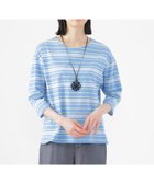 【トランスワーク/TRANS WORK】の【ウォッシャブル】ジャカードボーダーシルケット プルオーバー ブルー|ID: prp329100004687342 ipo3291000000033847487