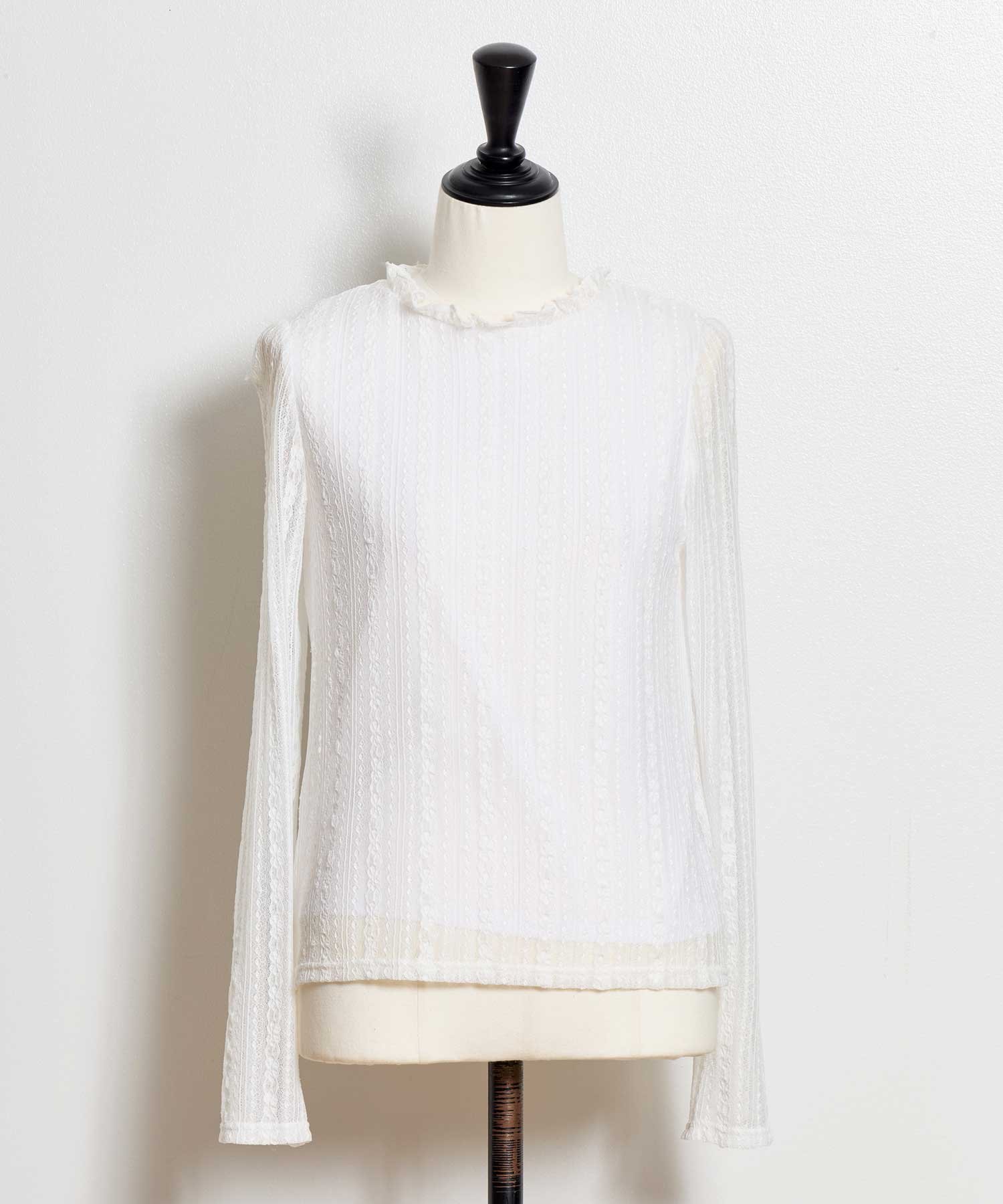 【ノエラ/Noela】のシアーレースカットソー インテリア・キッズ・メンズ・レディースファッション・服の通販 founy(ファニー) 　ファッション　Fashion　レディースファッション　Fashion for Women　トップス・カットソー　Cut & Sew Tops　カットソー・ベーシックTシャツ　Cut-and-Sewn Tops / Stretch Tees & Basics　おすすめ　Recommended / Our Picks　カットソー　Cut and Sewn Top　ポケット　Pocket, Pocket Detail　オフホワイト|ID: prp329100004687345 ipo3291000000033847504