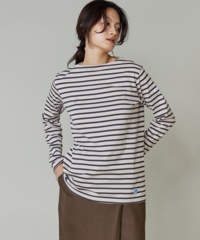 【イネド/INED】のBOAT NECK L/S P.O. ボートネックカットソー《ORCIVAL》 インテリア・キッズ・メンズ・レディースファッション・服の通販 founy(ファニー) https://founy.com/ ファッション Fashion レディースファッション Fashion for Women トップス・カットソー Cut & Sew Tops カットソー・ベーシックTシャツ Cut-and-Sewn Tops / Stretch Tees & Basics インナー Innerwear カットソー Cut and Sewn Top スリーブ Sleeve, Long Sleeve / Short Sleeve ボーダー Border, Stripe ロング Long, Long-Length 定番 Standard, Basic Item 秋 Autumn |ID: prp329100004687347 ipo3291000000033847506