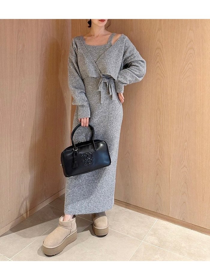 【スナイデル/SNIDEL】のカシュクールカーディガンセットキャミワンピース インテリア・キッズ・メンズ・レディースファッション・服の通販 founy(ファニー) https://founy.com/ ファッション Fashion レディースファッション Fashion for Women ワンピース Dresses キャミソールワンピース Camisole Dresses アメリカン American Style イエロー Yellow 春 Spring カシュクール Wrap Design カーディガン Cardigan, Knitwear キャミワンピース Cami Dress, Slip Dress スマート Smart, Elegant スリーブ Sleeve, Long Sleeve / Short Sleeve フィット Fit, Slim Fit メランジ Melange, Mixed Yarn ラベンダー Lavender リボン Ribbon, Bow |ID: prp329100004687400 ipo3291000000033999690