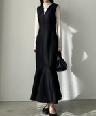 【ジュノア/JUNOAH】のLouere 深Vネックツイードマーメイドジャンパースカート ブラック|ID: prp329100004687402 ipo3291000000034455903