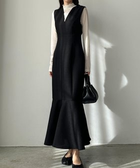 【ジュノア/JUNOAH】のLouere 深Vネックツイードマーメイドジャンパースカート 人気、トレンドファッション・服の通販 founy(ファニー) ファッション Fashion レディースファッション Fashion for Women スカート Skirts |ID:prp329100004687402