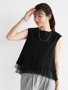 【ヴァン/Vin】のチュールドッキングノースリカットソー ブラック|ID: prp329100004687434 ipo3291000000033848257