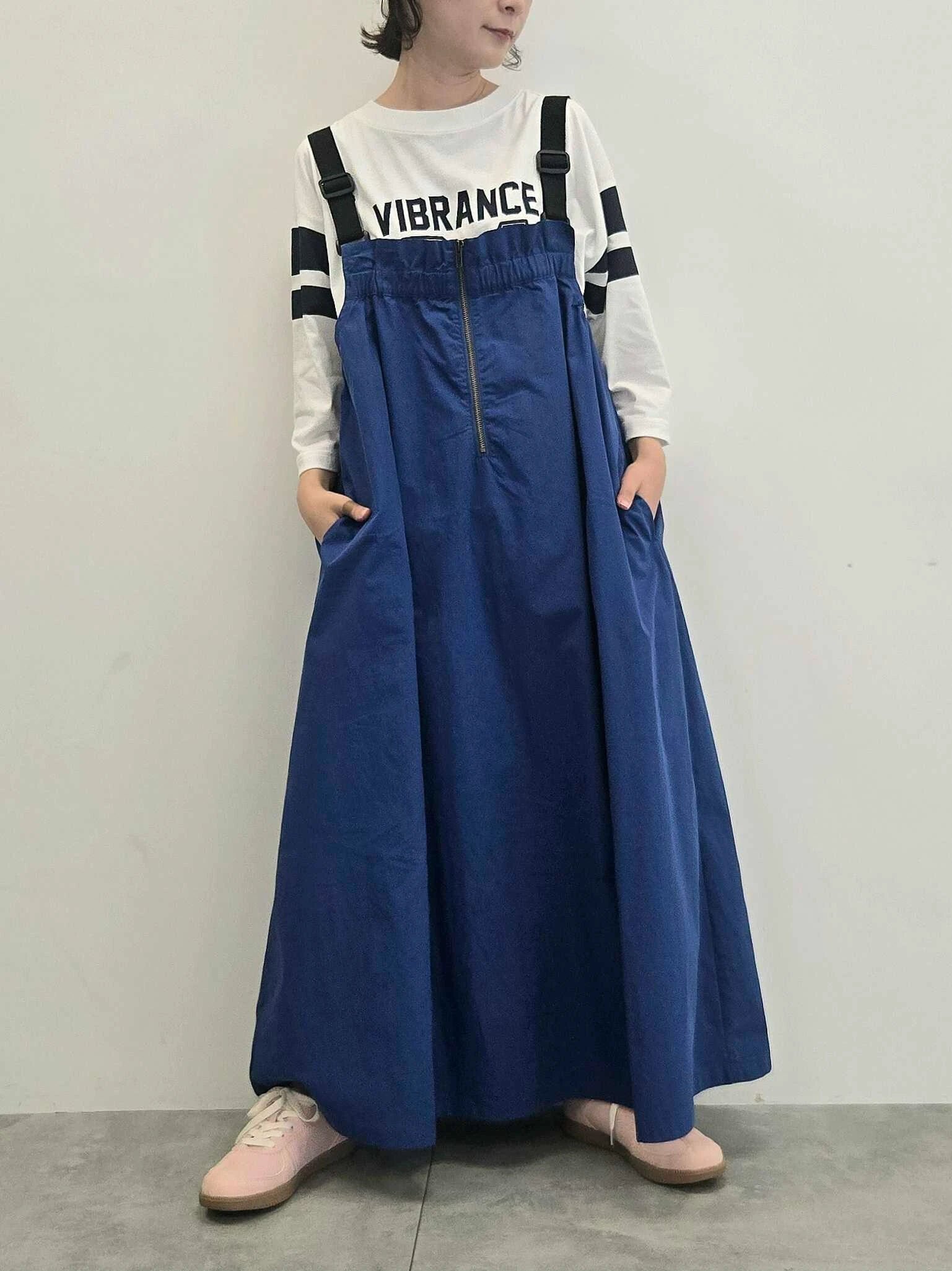 【サマンサモスモス/Samansa Mos2】のコットンナイロンハーフジップジャンパースカート インテリア・キッズ・メンズ・レディースファッション・服の通販 founy(ファニー) 　ファッション　Fashion　レディースファッション　Fashion for Women　スカート　Skirts　フロント　Front, Front Design　ブルー|ID: prp329100004687446 ipo3291000000033848396