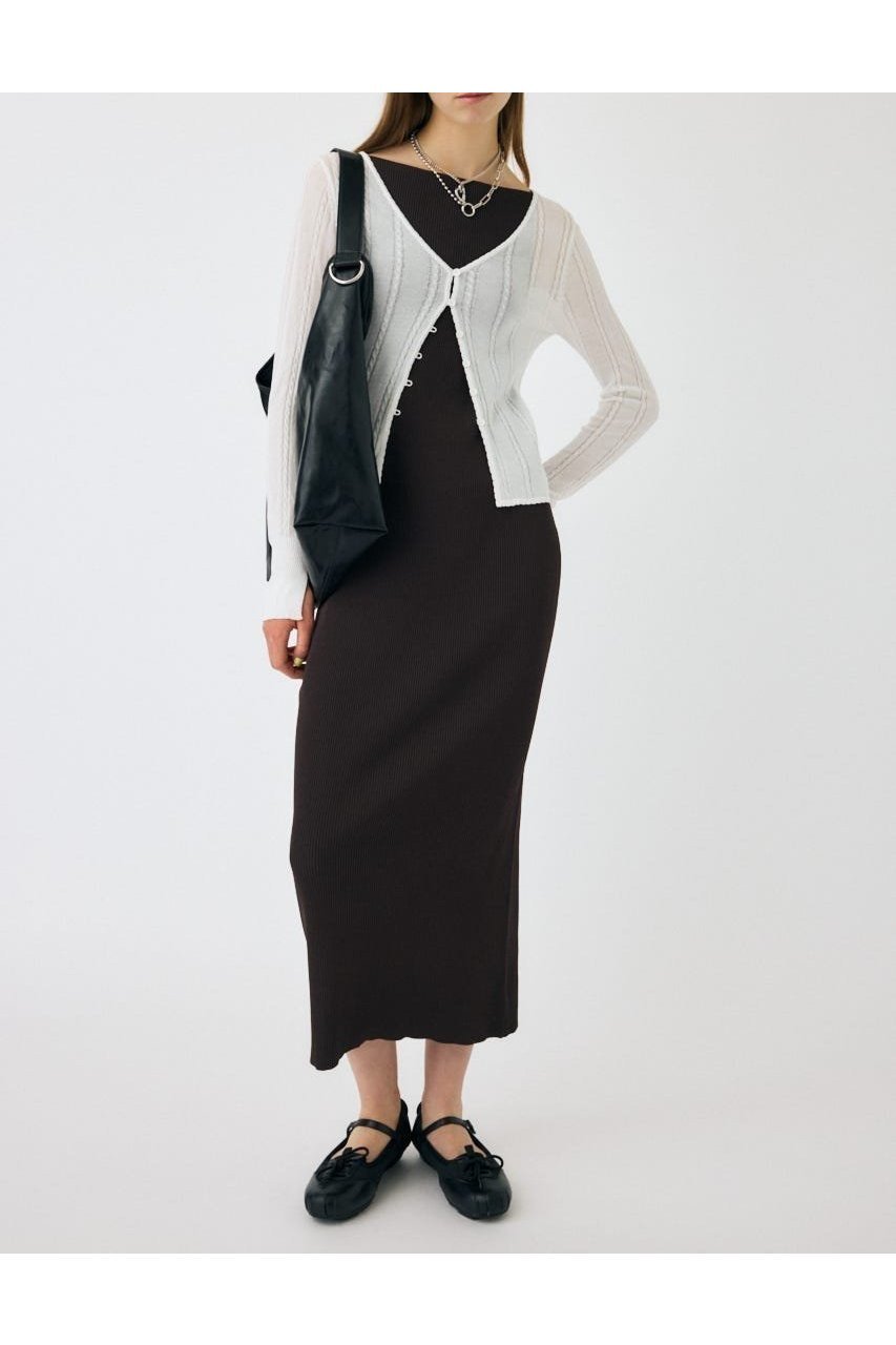 【マウジー/moussy】のHORIZON NECK キャミドレス インテリア・キッズ・メンズ・レディースファッション・服の通販 founy(ファニー) 　ファッション　Fashion　レディースファッション　Fashion for Women　トップス・カットソー　Cut & Sew Tops　キャミソール&ノースリーブ　Camisoles & Sleeveless Tops　ワンピース　Dresses　フォーマル・パーティードレス・結婚式用ドレス　Elegant & Casual Dresses　おすすめ　Recommended / Our Picks　シューズ　Shoes, Footwear　シンプル　Simple, Minimal　スニーカー　Sneakers, Trainers　フラット　Flat, Flat Shoes　モダン　Modern, Contemporary　人気　Popular, Best Seller　再入荷　Restock / Back in Stock　D/BRN3|ID: prp329100004687458 ipo3291000000033848507