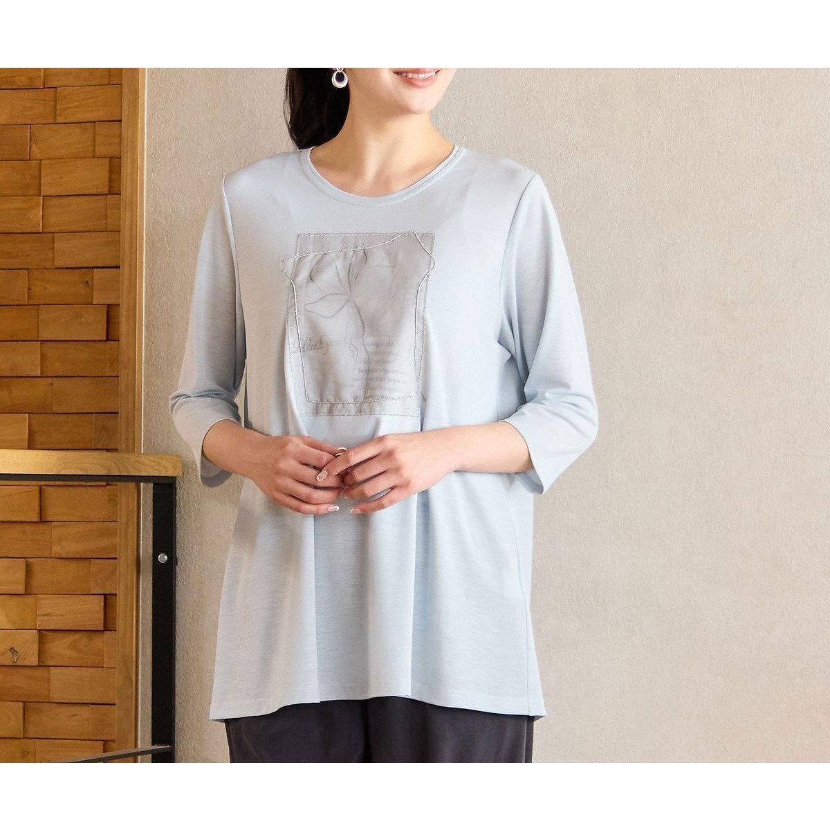 【ミゼール/MISSEL】の【洗える】オーガンジー刺繍 Aラインカットソー 人気、トレンドファッション・服の通販 founy(ファニー) 　ファッション　Fashion　レディースファッション　Fashion for Women　トップス・カットソー　Cut & Sew Tops　カットソー・ベーシックTシャツ　Cut-and-Sewn Tops / Stretch Tees & Basics　エレガント 上品　Elegant　オーガンジー　Organza Fabric　カットソー　Cut and Sewn Top　チェーン　Chain, Chain Strap　フレア　Flare, Flared　プリント　Print, Printed Pattern　人気　Popular, Best Seller　夏　Summer　春　Spring　S/S・春夏　SS, Spring/Summer, Warm Season　洗える　Machine Washable　鹿の子　Piqué, Kanoko Fabric　 other-1|ID: prp329100004687490 ipo3291000000033848810