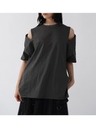 【ラシュッド/LASUD】のショルダースリットデザインカットソー チャコールグレー|ID: prp329100004687525 ipo3291000000033849209