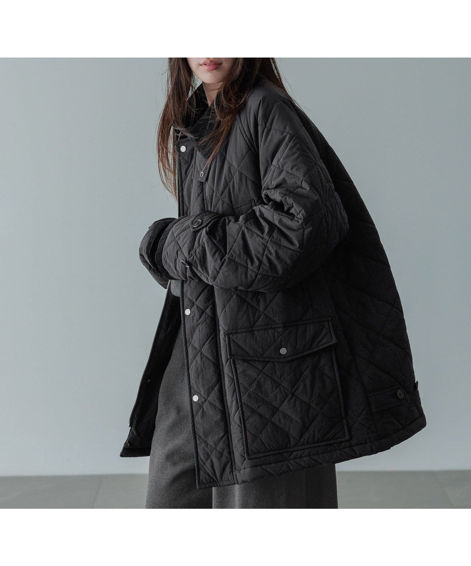 【ローリーズファーム/LOWRYS FARM】のキルトハンティングブルゾン インテリア・キッズ・メンズ・レディースファッション・服の通販 founy(ファニー) 　ファッション　Fashion　レディースファッション　Fashion for Women　アウター　Coat / Outerwear Collection　ブルゾンジャケット・スポーティアウター　Blouson Jackets　コーデュロイ　Corduroy, Cord Fabric　スタンド　Stand Collar, Upright Stand　スリーブ　Sleeve, Long Sleeve / Short Sleeve　フラップ　Flap, Flap Pocket　ミドル　Middle Length, Mid Height　ワイド　Wide, Wide Fit　ブラック09|ID: prp329100004687548 ipo3291000000033849384