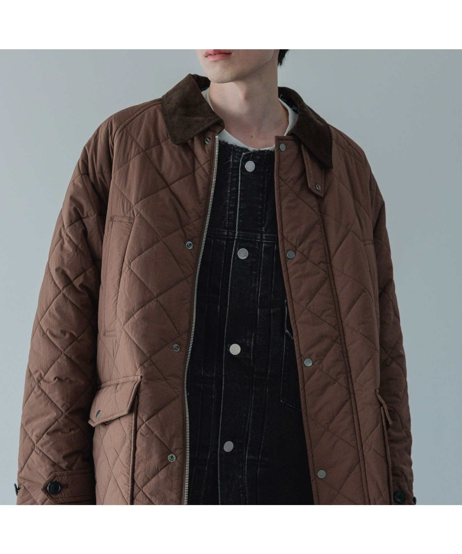 【ローリーズファーム/LOWRYS FARM】のキルトハンティングブルゾン インテリア・キッズ・メンズ・レディースファッション・服の通販 founy(ファニー) 　ファッション　Fashion　レディースファッション　Fashion for Women　アウター　Coat / Outerwear Collection　ブルゾンジャケット・スポーティアウター　Blouson Jackets　コーデュロイ　Corduroy, Cord Fabric　スタンド　Stand Collar, Upright Stand　スリーブ　Sleeve, Long Sleeve / Short Sleeve　フラップ　Flap, Flap Pocket　ミドル　Middle Length, Mid Height　ワイド　Wide, Wide Fit　ブラウン58|ID: prp329100004687548 ipo3291000000033849386