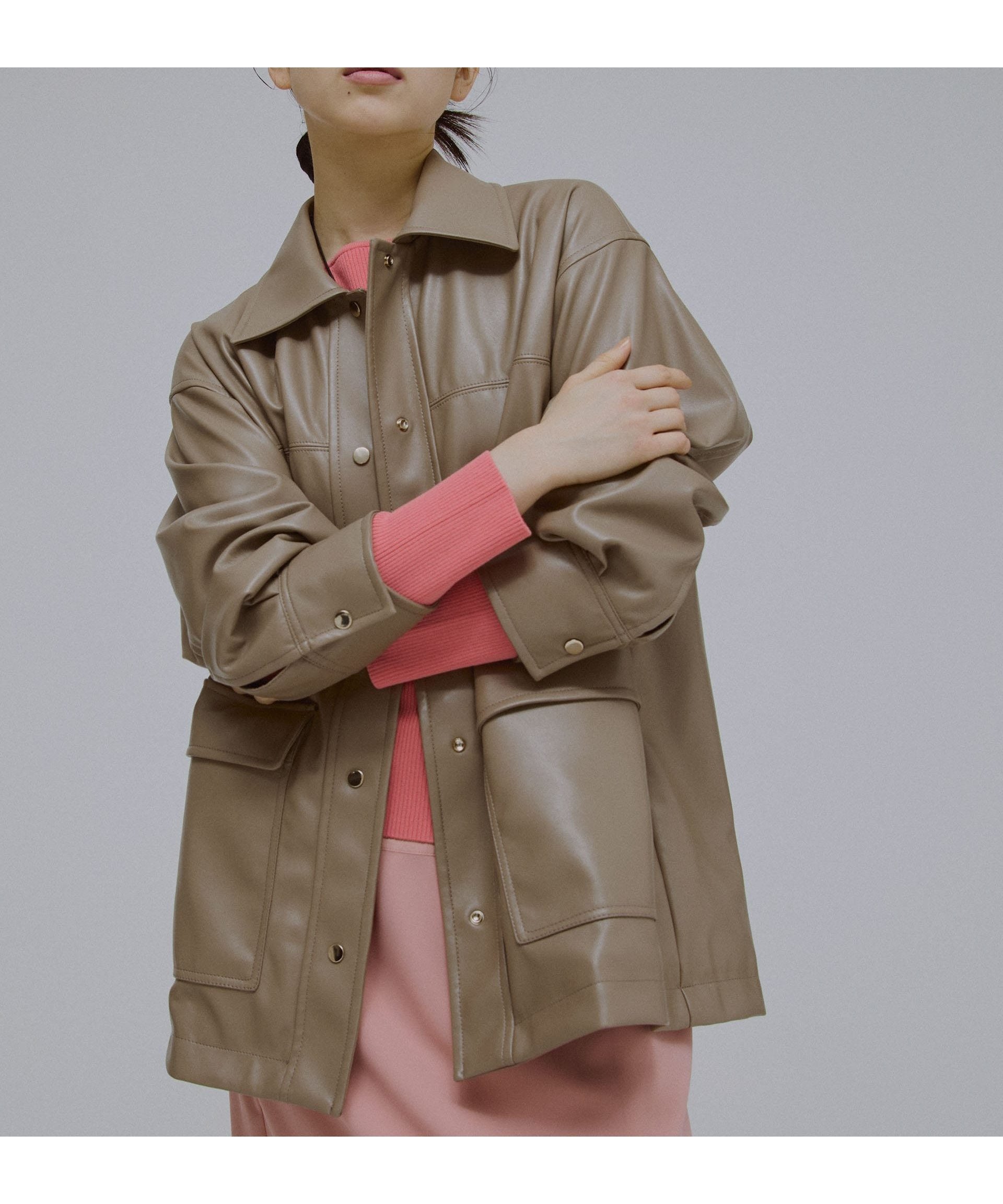 【ナノ ユニバース/nano universe】のフェイクレザーシャツジャケット 人気、トレンドファッション・服の通販 founy(ファニー) 　ファッション　Fashion　レディースファッション　Fashion for Women　アウター　Coat / Outerwear Collection　レディースジャケット・軽アウター　Jackets　カーディガン　Cardigan, Knitwear　スウェット / スエット　Sweatshirt, Sweatwear　ストレッチ　Stretch, Stretchy Fabric　スニーカー　Sneakers, Trainers　ドット　Polka Dot, Dot Pattern　バランス　Balance, Style Balance　フェイクレザー　Faux Leather, PU Leather　フロント　Front, Front Design　ポケット　Pocket, Pocket Detail　おすすめ　Recommended / Our Picks　2025年　2025　2025春夏・S/S　Spring/Summer 2025 SS25　 other-1|ID: prp329100004687574 ipo3291000000033930360