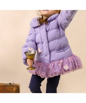 【パンパンテュテュ/panpantutu / KIDS】のお花とリボンのバルーンコート(80-130cm) 人気、トレンドファッション・服の通販 founy(ファニー) ファッション Fashion キッズファッション Fashion for Kids アンティーク Antique-Inspired センター Center, Center Line ダブル Double, Double-Breasted バルーン Balloon, Balloon Silhouette モコモコ Fuzzy, Fluffy モチーフ Motif, Design Theme ラベンダー Lavender リボン Ribbon, Bow ループ Loop, Loop Knit ロマンティック Romantic, Feminine Style A/W・秋冬 Autumn/Winter |ID:prp329100004687624