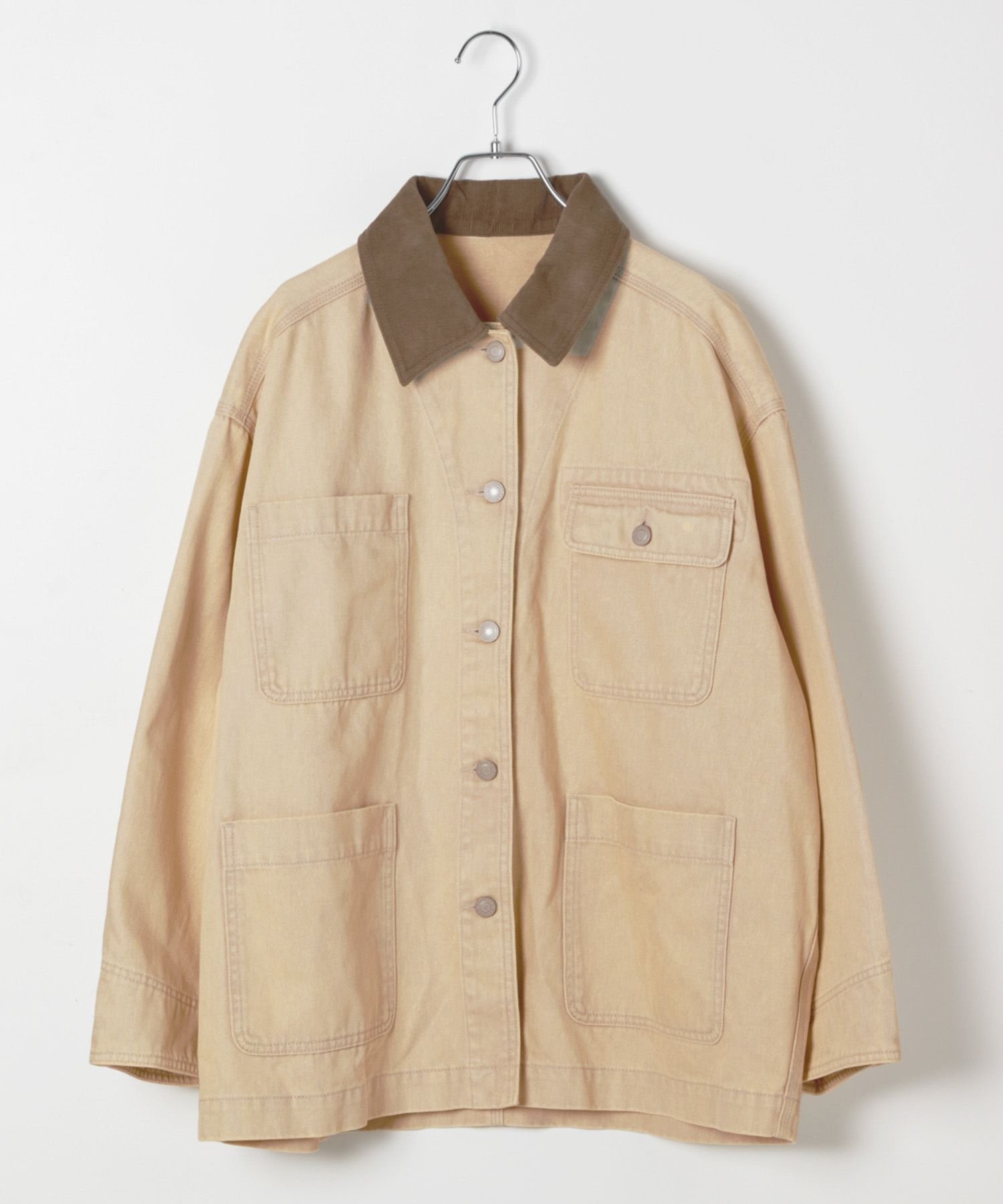 【ベイフロー/BAYFLOW】のオーバーシルエット カバーオール インテリア・キッズ・メンズ・レディースファッション・服の通販 founy(ファニー) 　ファッション　Fashion　レディースファッション　Fashion for Women　おすすめ　Recommended / Our Picks　カフス　Cuff Design　コーデュロイ　Corduroy, Cord Fabric　タイトスカート　Pencil Skirt, Tight Skirt　デニム　Denim, Jeans Material　ベージュ55|ID: prp329100004687625 ipo3291000000033850107