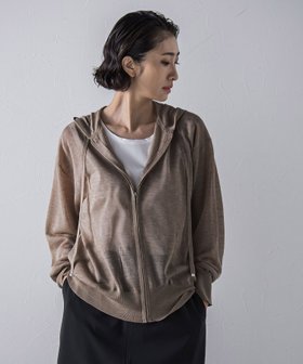 【ラ エフ/Laf…】のシアーシャイニーニットパーカー≪手洗い可能≫ 人気、トレンドファッション・服の通販 founy(ファニー) ファッション Fashion レディースファッション Fashion for Women トップス・カットソー Cut & Sew Tops ニット Knit Tops & Sweaters レディースパーカー・カジュアルフーディー Casual Hoodies & Sweatshirts シアー Sheer, See-Through センター Center, Center Line ポケット Pocket, Pocket Detail 羽織 Haori, Light Jacket |ID:prp329100004687646