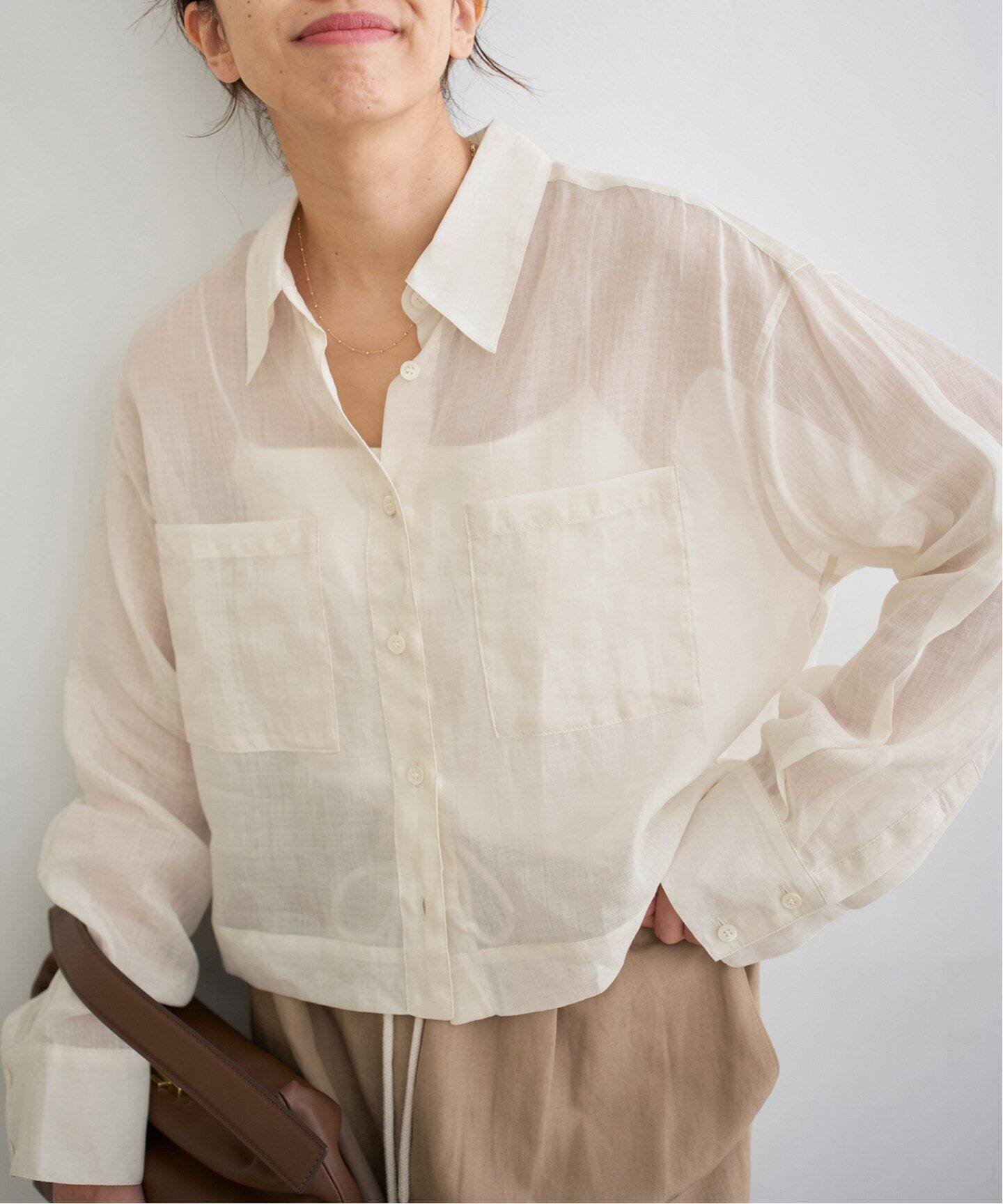 【イエナ/IENA】のラミーショートシャツ インテリア・キッズ・メンズ・レディースファッション・服の通販 founy(ファニー) 　ファッション　Fashion　レディースファッション　Fashion for Women　トップス・カットソー　Cut & Sew Tops　シャツ・ブラウス・オフィスカジュアル　Elegant Blouses & Button-Ups　2025年　2025　2025春夏・S/S　Spring/Summer 2025 SS25　ショート　Short, Short Length　スリット　Slit, Slit Detail　バランス　Balance, Style Balance　ボトム　Bottoms, Lower Wear　ロング　Long, Long-Length　夏　Summer　羽織　Haori, Light Jacket　ホワイト|ID: prp329100004687671 ipo3291000000033850575