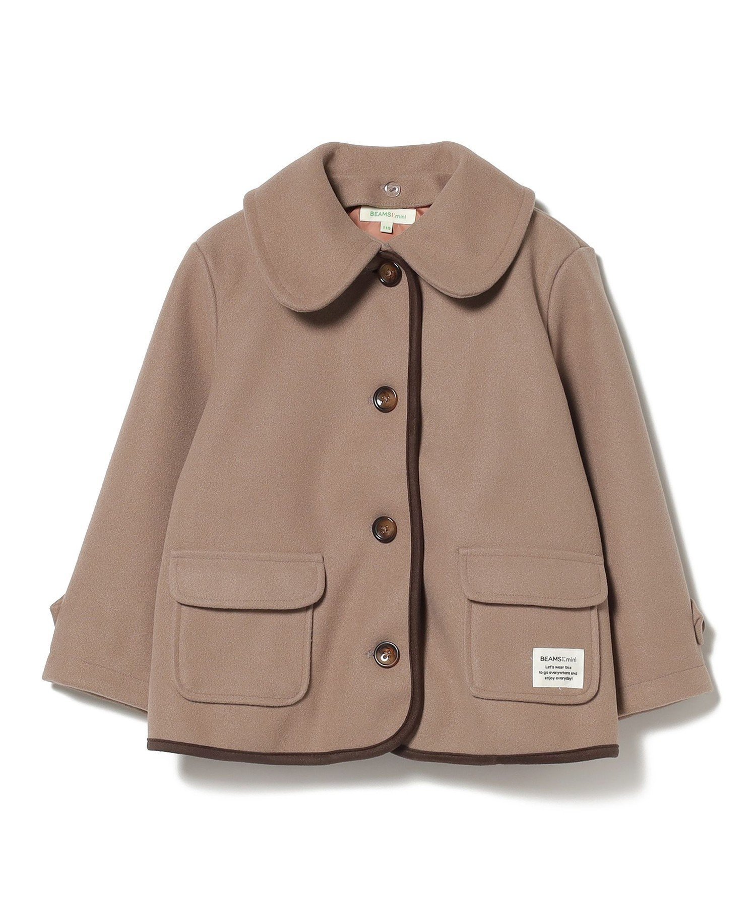 【ビームス/BEAMS / KIDS】の2way カラー メルトン コート (90~150cm) インテリア・キッズ・メンズ・レディースファッション・服の通販 founy(ファニー) 　ファッション　Fashion　キッズファッション　Fashion for Kids　おすすめ　Recommended / Our Picks　バランス　Balance, Style Balance　パターン　Pattern, Design Print　ベーシック　Basic, Essential　ミドル　Middle Length, Mid Height　メルトン　Melton, Heavy Wool　ラウンド　Round, Round Neck　A/W・秋冬　Autumn/Winter　MOCHA|ID: prp329100004687699 ipo3291000000034119920