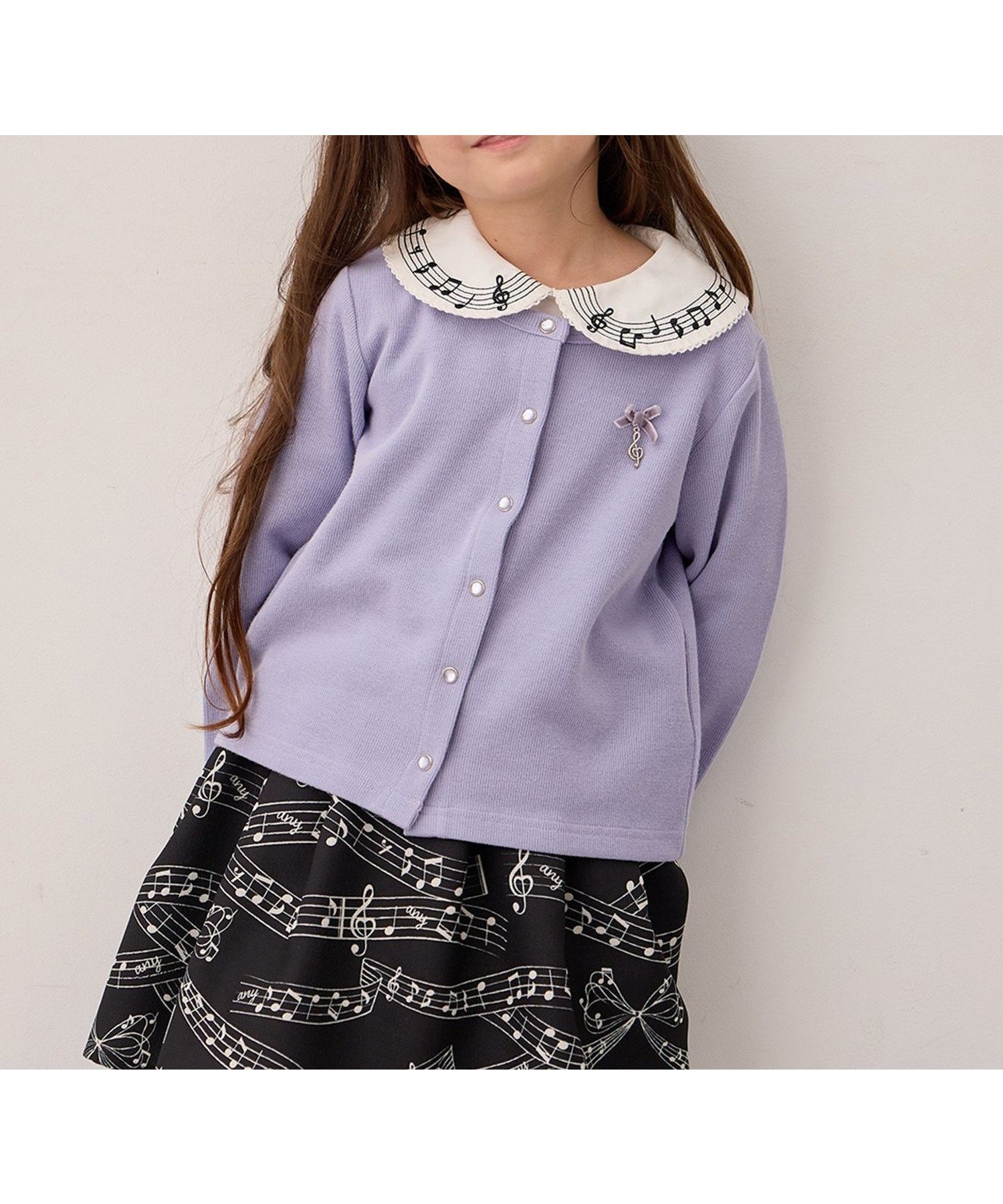 【エニー/ANY / KIDS】のまいにちスナップカーディガン インテリア・キッズ・メンズ・レディースファッション・服の通販 founy(ファニー) 　ファッション　Fashion　キッズファッション　Fashion for Kids　カーディガン　Cardigan, Knitwear　シンプル　Simple, Minimal　チャーム　Charm, Pendant　ポケット　Pocket, Pocket Detail　リボン　Ribbon, Bow　ワンポイント　One Point, Statement Accent　ラベンダー[082]|ID: prp329100004687773 ipo3291000000034124015