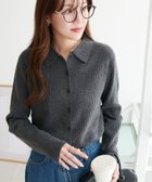 【ディスコート/Discoat】の【AW先行 】モチモチリブ衿付前ボタンプルオーバー《WEB限定カラーあり》 チャコールグレー|ID: prp329100004687784 ipo3291000000033851478