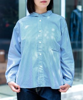 【ドミンゴ/DOMINGO】のコーマストライプ ラウンドカラーシャツ 人気、トレンドファッション・服の通販 founy(ファニー) ファッション Fashion レディースファッション Fashion for Women トップス・カットソー Cut & Sew Tops シャツ・ブラウス・オフィスカジュアル Elegant Blouses & Button-Ups ストライプ Stripe, Striped Pattern トレンド Trend, Trending Now ブロード Broadcloth, Fine Cotton ベーシック Basic, Essential ポケット Pocket, Pocket Detail ラウンド Round, Round Neck エレガント 上品 Elegant |ID:prp329100004687804