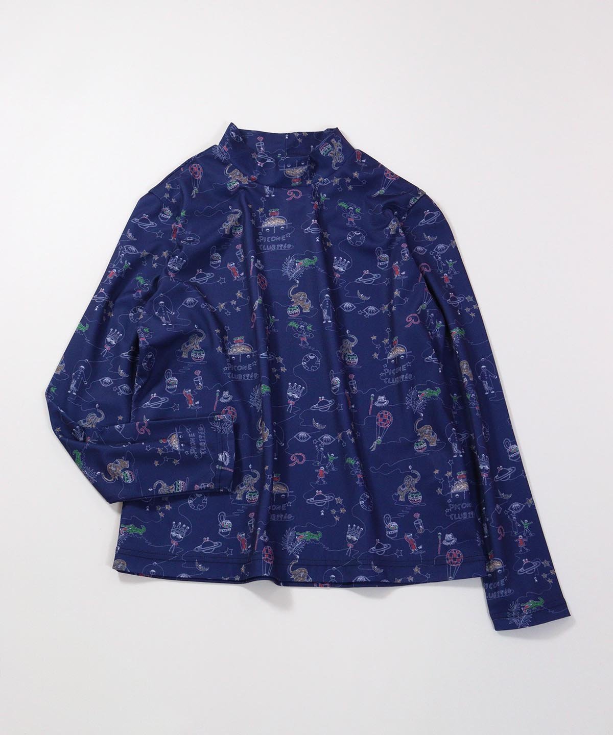 【ピッコーネクラブ/Picone Club】の総イラストUV冷感プルオーバー インテリア・キッズ・メンズ・レディースファッション・服の通販 founy(ファニー) 　ファッション　Fashion　レディースファッション　Fashion for Women　トップス・カットソー　Cut & Sew Tops　カジュアルプルオーバー・ニットトップス　Pullovers & Knit Tops / Casual Pullovers　おすすめ　Recommended / Our Picks　イラスト　Illustration　インナー　Innerwear　ベスト　Vest, Waistcoat　長袖　Long Sleeve, Full Sleeve　ネイビー|ID: prp329100004687815 ipo3291000000033851761