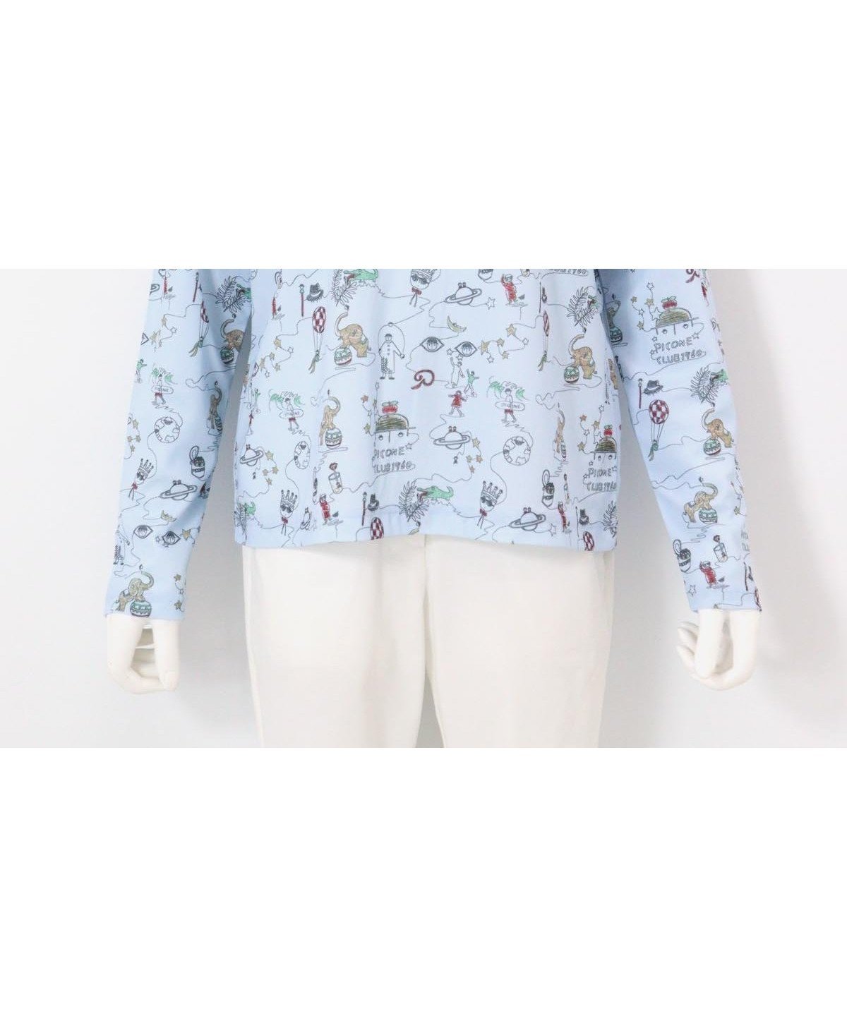 【ピッコーネクラブ/Picone Club】の総イラストUV冷感プルオーバー インテリア・キッズ・メンズ・レディースファッション・服の通販 founy(ファニー) 　ファッション　Fashion　レディースファッション　Fashion for Women　トップス・カットソー　Cut & Sew Tops　カジュアルプルオーバー・ニットトップス　Pullovers & Knit Tops / Casual Pullovers　おすすめ　Recommended / Our Picks　イラスト　Illustration　インナー　Innerwear　ベスト　Vest, Waistcoat　長袖　Long Sleeve, Full Sleeve　ブルー|ID: prp329100004687815 ipo3291000000033851762