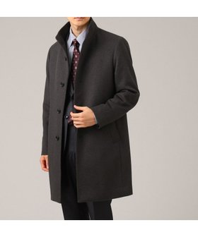 【タケオキクチ/TAKEO KIKUCHI / MEN】の【ウールカシミヤブレンド】ビーバー調 スタンドカラー コート 人気、トレンドファッション・服の通販 founy(ファニー) ファッション Fashion メンズファッション Fashion for Men エレガント 上品 Elegant スタンド Stand Collar, Upright Stand スーツ Suit, Formalwear バランス Balance, Style Balance ビジネス 仕事 通勤 Business / Work / Commuting マフラー Scarf, Muffler |ID:prp329100004687840