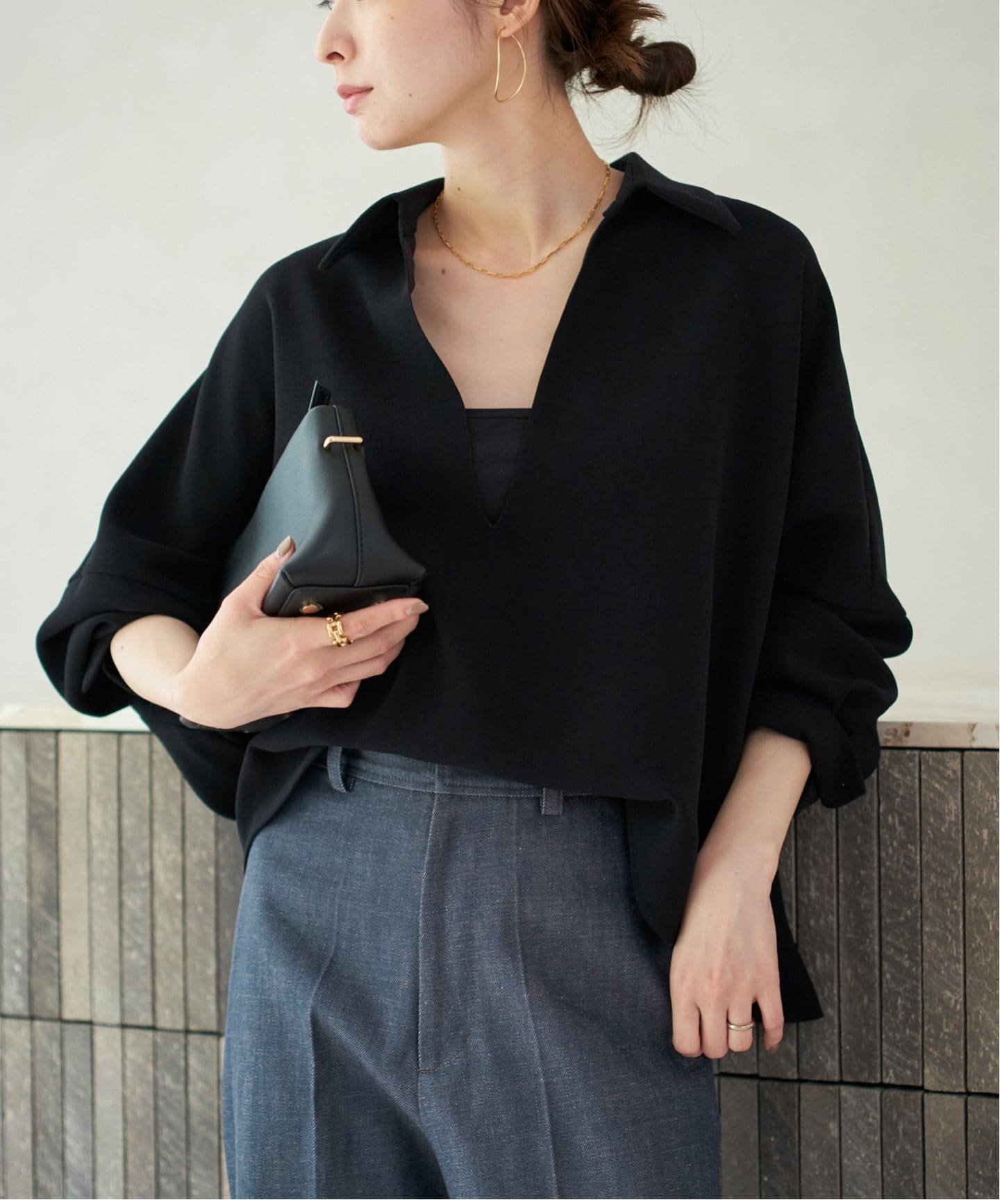 【プラージュ/Plage】の《追加》GEORGETTE SKIPPER ブラウス インテリア・キッズ・メンズ・レディースファッション・服の通販 founy(ファニー) 　ファッション　Fashion　レディースファッション　Fashion for Women　トップス・カットソー　Cut & Sew Tops　シャツ・ブラウス・オフィスカジュアル　Elegant Blouses & Button-Ups　ショルダー　Shoulder, Shoulder Strap　ジョーゼット　Georgette, Semi-Sheer Fabric　スキッパー　Skipper, Open Collar　スリット　Slit, Slit Detail　ドロップ　Drop Shoulder, Dropped Style　バランス　Balance, Style Balance　ボトム　Bottoms, Lower Wear　人気　Popular, Best Seller　ビジネス 仕事 通勤　Business / Work / Commuting　A/W・秋冬　Autumn/Winter　ブラック|ID: prp329100004688324 ipo3291000000033856610