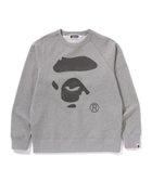 【アベイシングエイプ/A BATHING APE / MEN】のAPE FACE CREWNECK SWEATSHIRT 人気、トレンドファッション・服の通販 founy(ファニー) ファッション Fashion メンズファッション Fashion for Men トップス・カットソー Cut & Sew Tops パーカー・フーディー / カジュアルコーデ Hoodies & Parkas メンズシャツ Shirts グラフィック Graphic, Graphic Design フィット Fit, Slim Fit プリント Print, Printed Pattern レギュラー Regular, Standard Fit thumbnail GRAY|ID: prp329100004688332 ipo3291000000033856711
