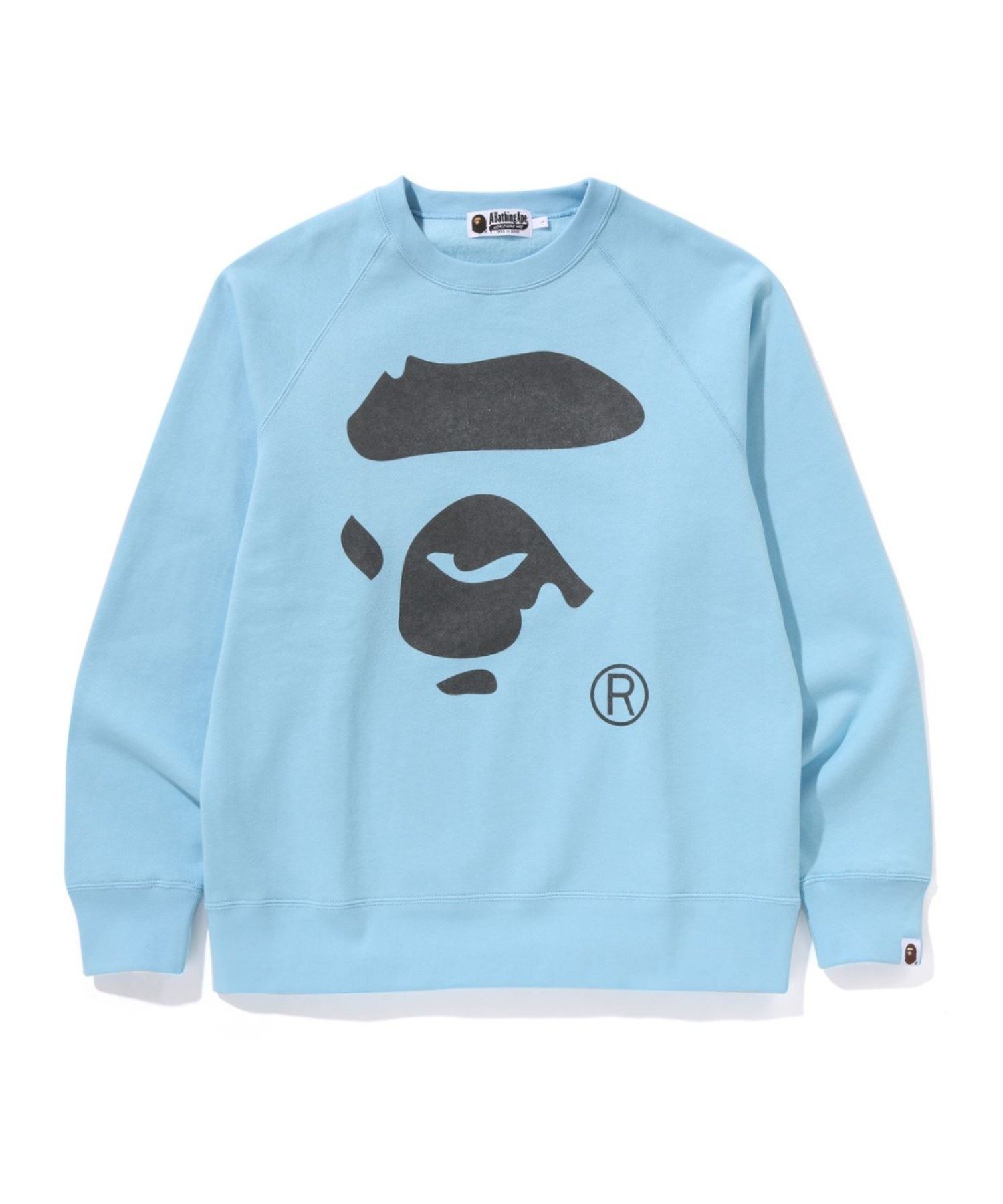 【アベイシングエイプ/A BATHING APE / MEN】のAPE FACE CREWNECK SWEATSHIRT インテリア・キッズ・メンズ・レディースファッション・服の通販 founy(ファニー) 　ファッション　Fashion　メンズファッション　Fashion for Men　トップス・カットソー　Cut & Sew Tops　パーカー・フーディー / カジュアルコーデ　Hoodies & Parkas　メンズシャツ　Shirts　グラフィック　Graphic, Graphic Design　フィット　Fit, Slim Fit　プリント　Print, Printed Pattern　レギュラー　Regular, Standard Fit　SAX|ID: prp329100004688332 ipo3291000000033856717