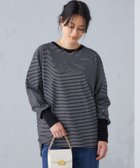 【シップス フォー ウィメン/SHIPS】のロング リブ スリーブ カットソー ボーダー / ソリッド ブラック|ID: prp329100004688343 ipo3291000000033976477